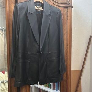 Michael Kors Black Leather Blazer